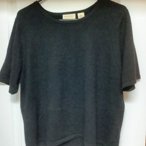 Apostrophe Black Short Sleeve Cashmere Sweater Size XL